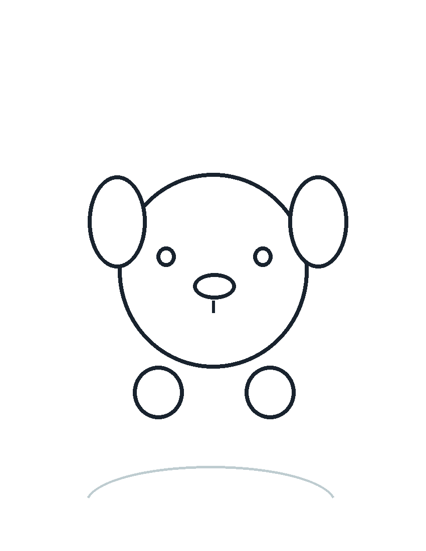 Cachorro sentado para Colorir e Imprimir