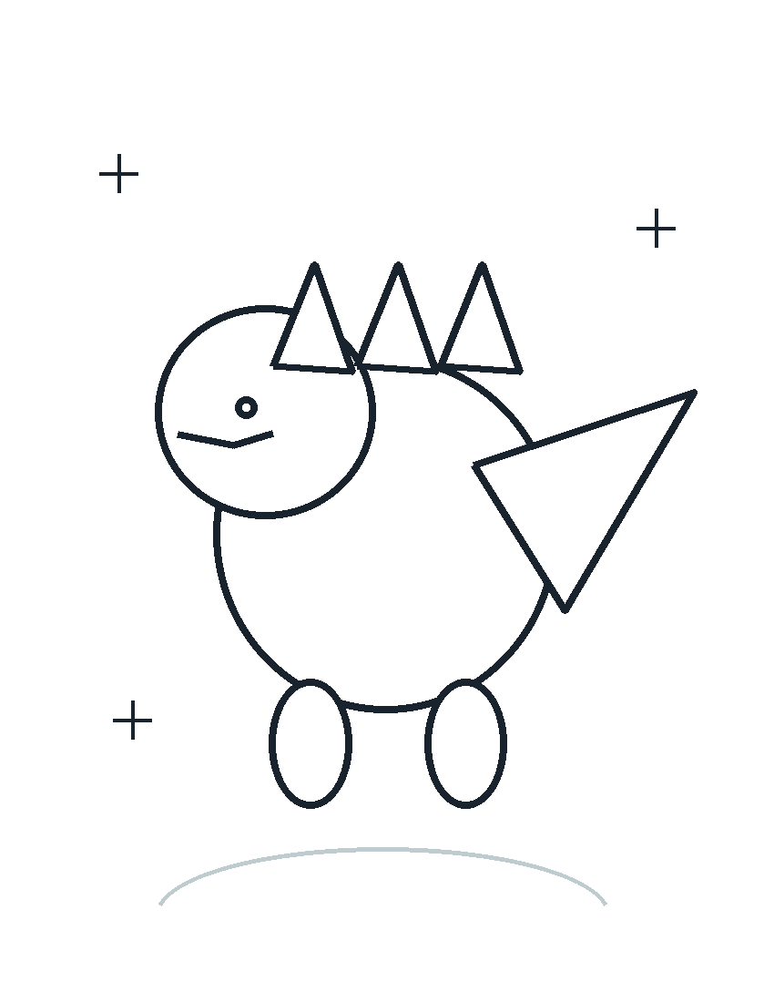 Dinossauro amigável para Colorir e Imprimir