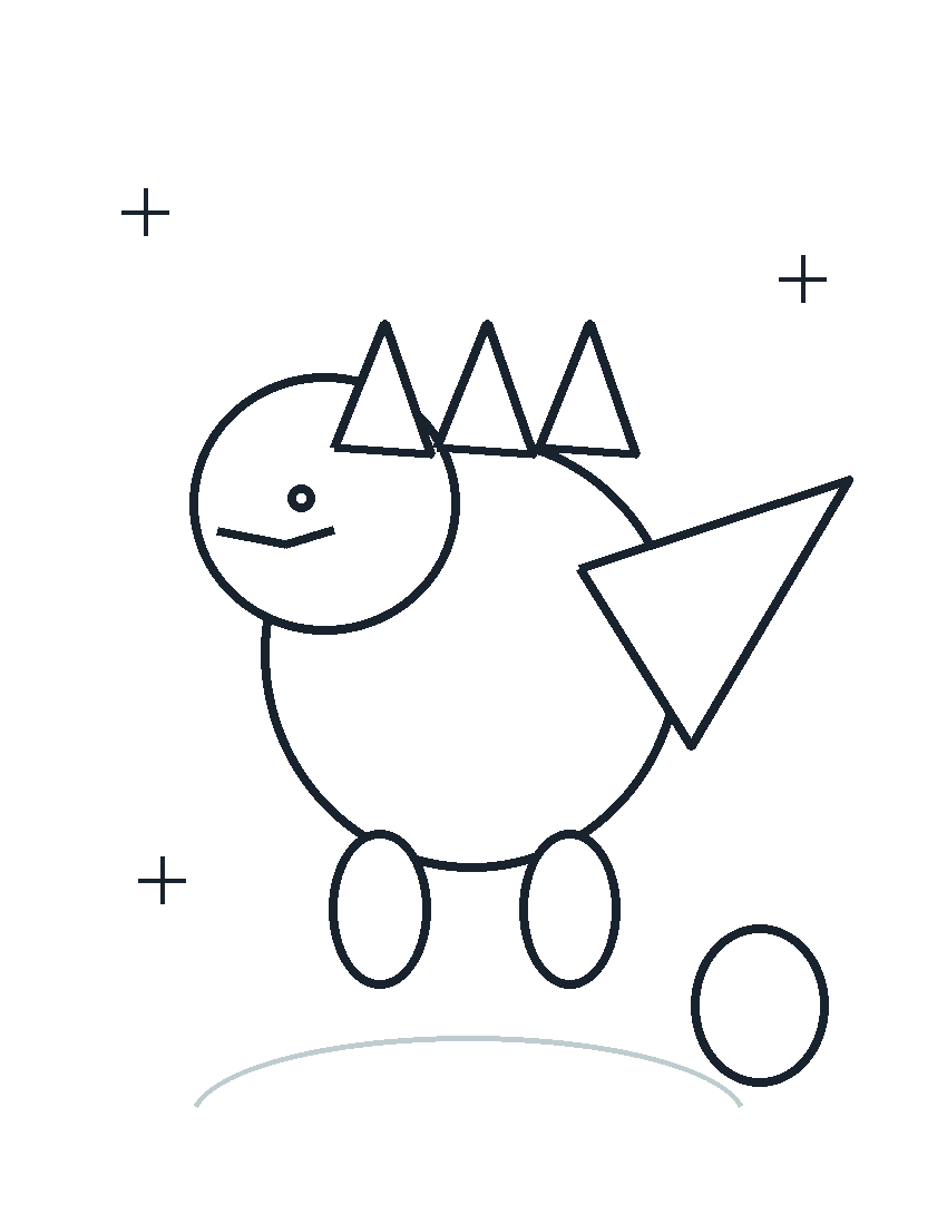 Dinossauro com ovo para Colorir e Imprimir