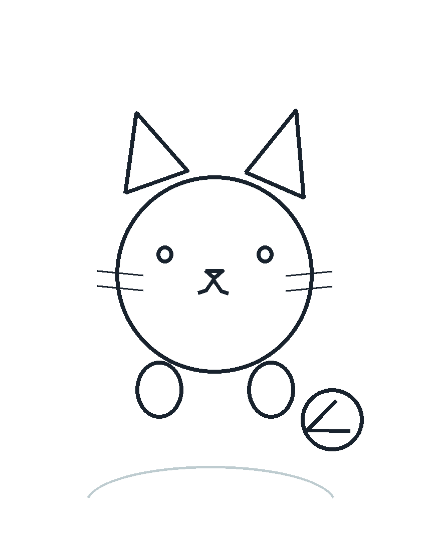 Gatinho brincando para Colorir e Imprimir