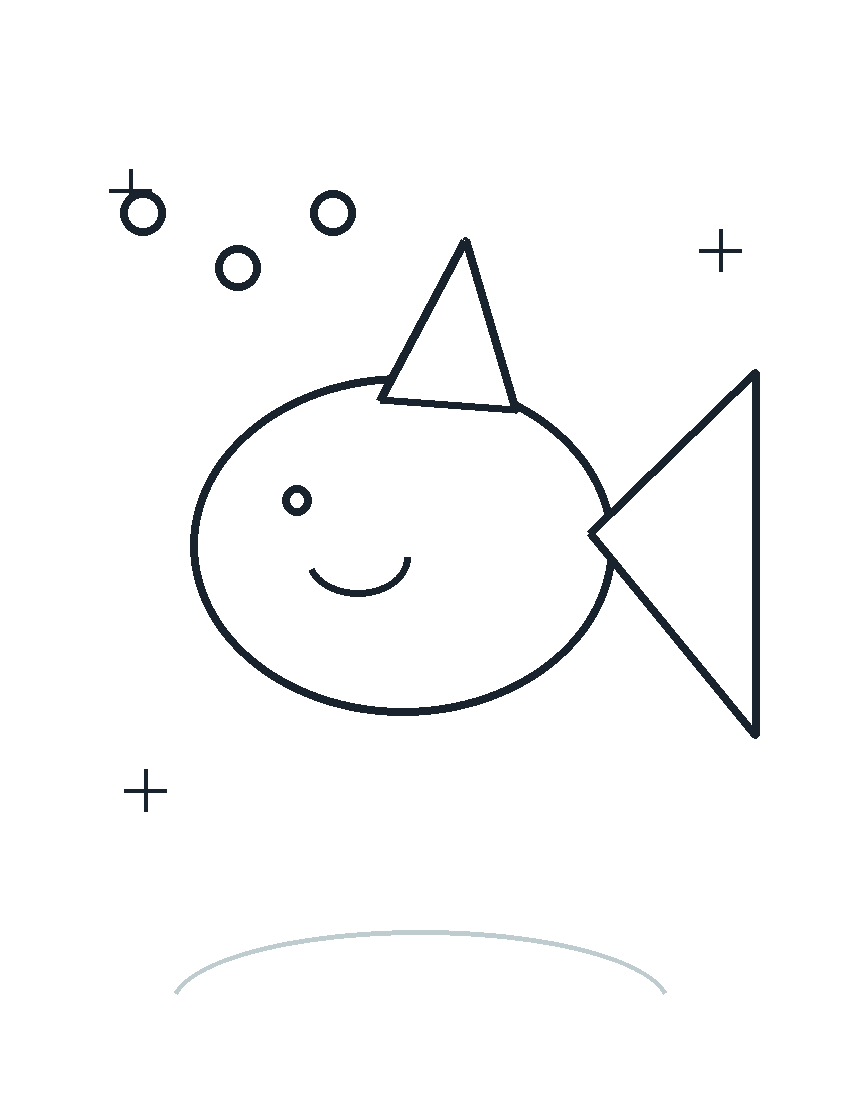 Peixinho feliz para Colorir e Imprimir