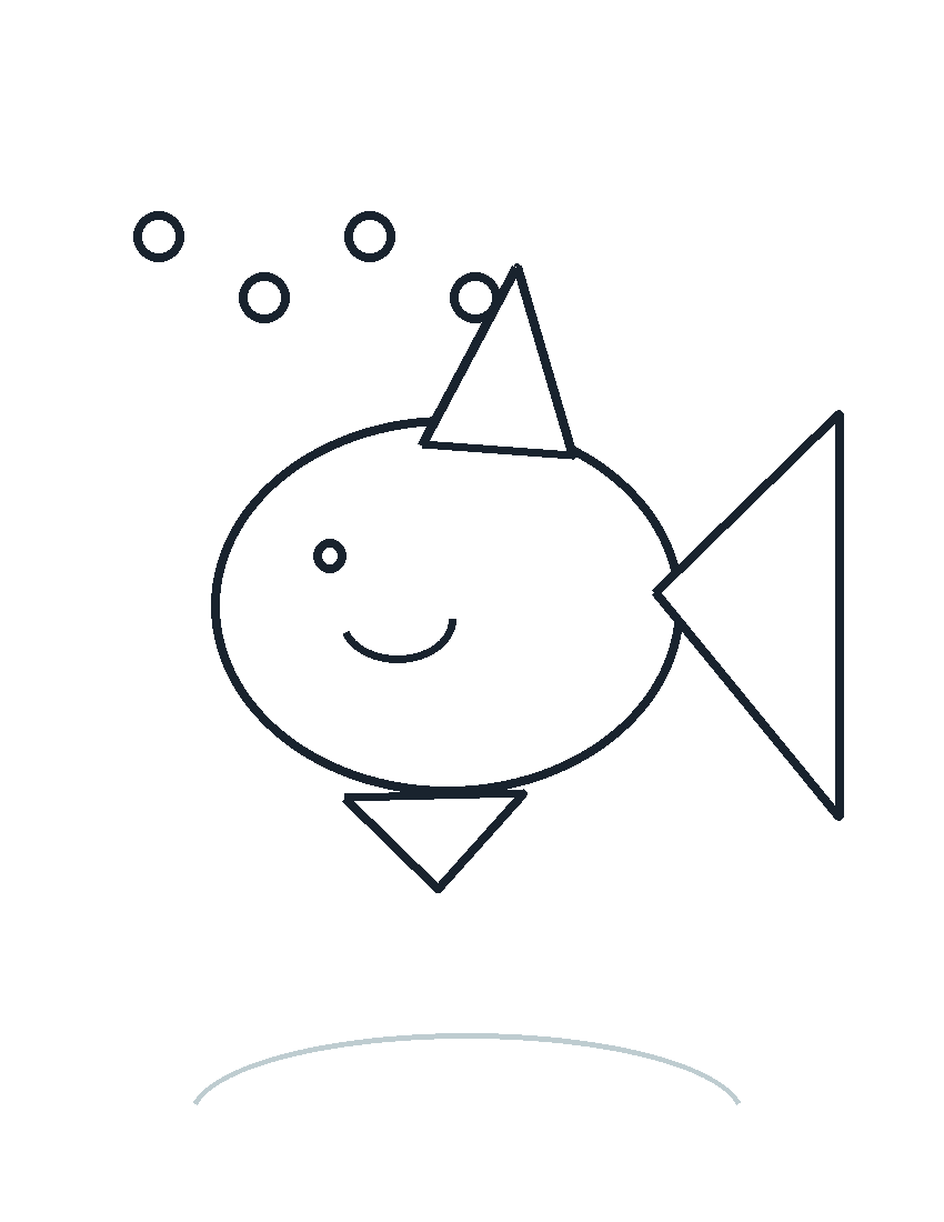 Peixe com bolhas para Colorir e Imprimir
