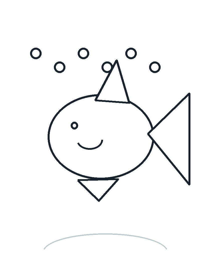 Peixe no oceano para Colorir e Imprimir