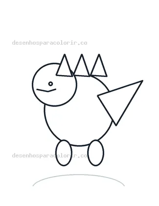Dinossauro na floresta para Colorir e Imprimir