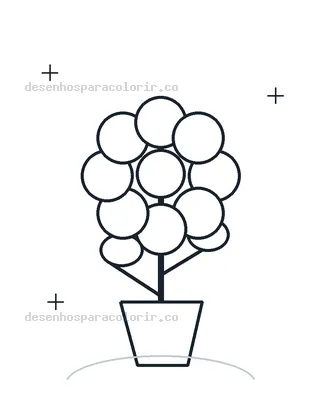 Flor no vaso para Colorir e Imprimir