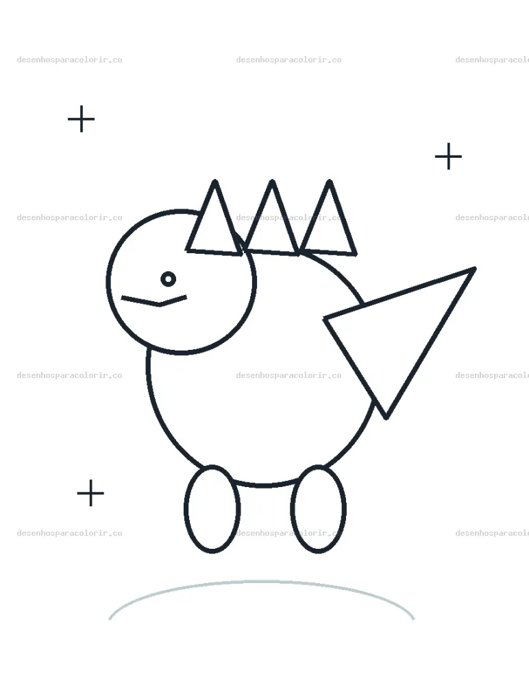 Dinossauro amigável para Colorir e Imprimir