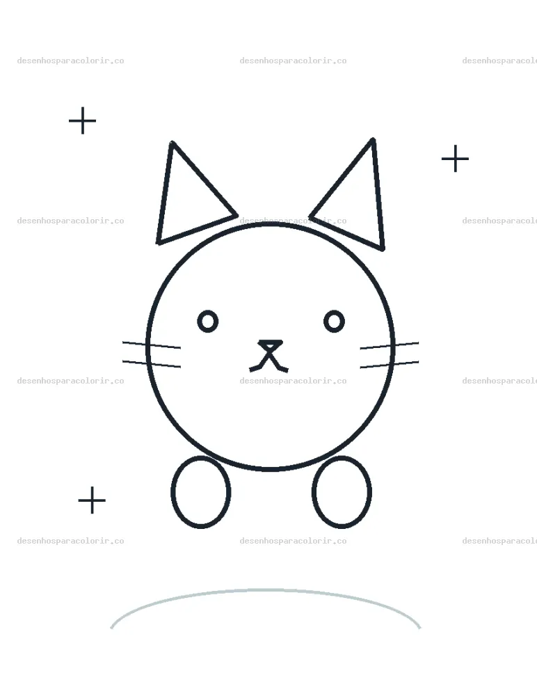 Gato fofo para Colorir e Imprimir