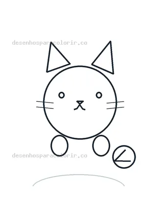 Gato com novelo para Colorir e Imprimir
