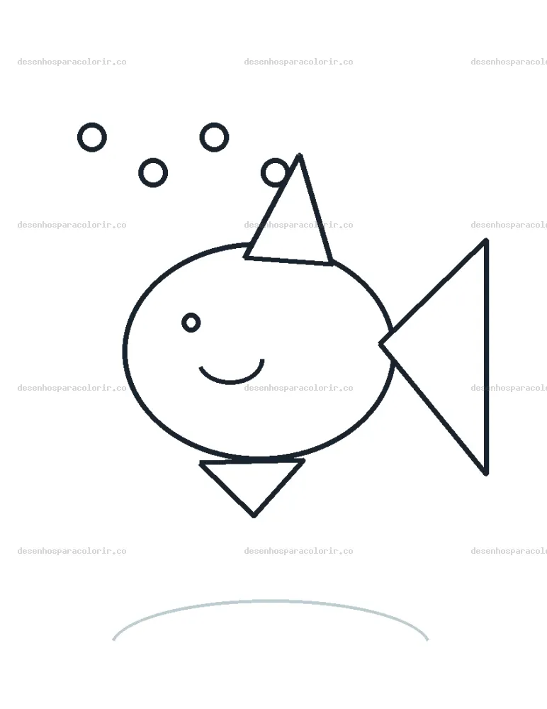 Peixe com bolhas para Colorir e Imprimir
