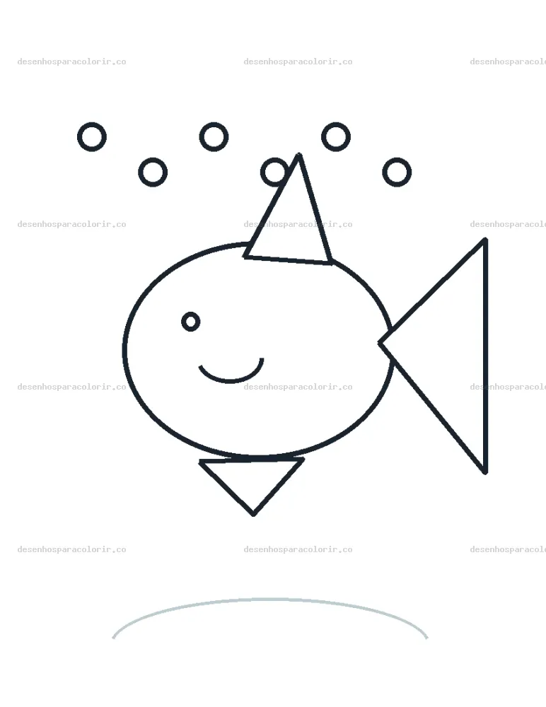 Peixe no oceano para Colorir e Imprimir