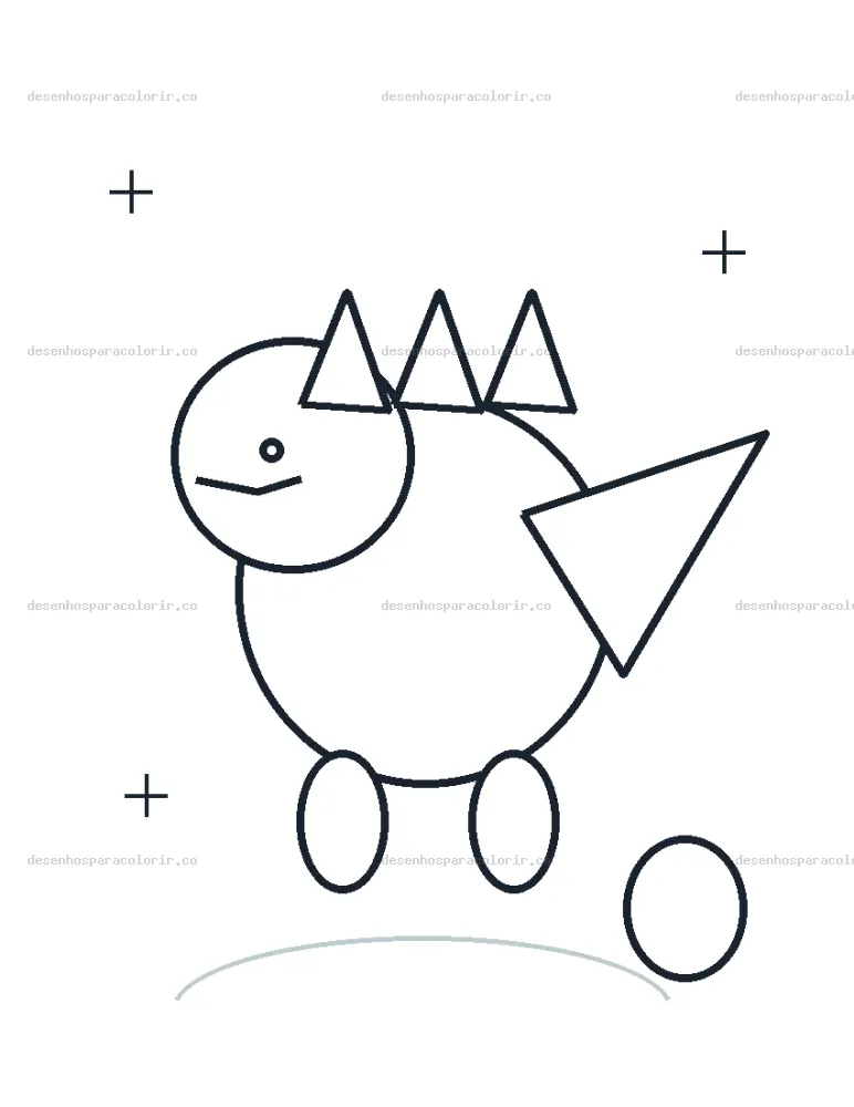 Dinossauro com ovo para Colorir e Imprimir