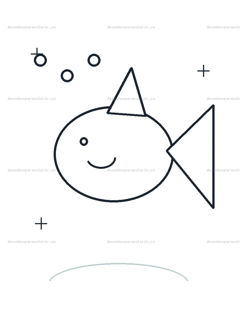 Peixinho feliz para Colorir e Imprimir