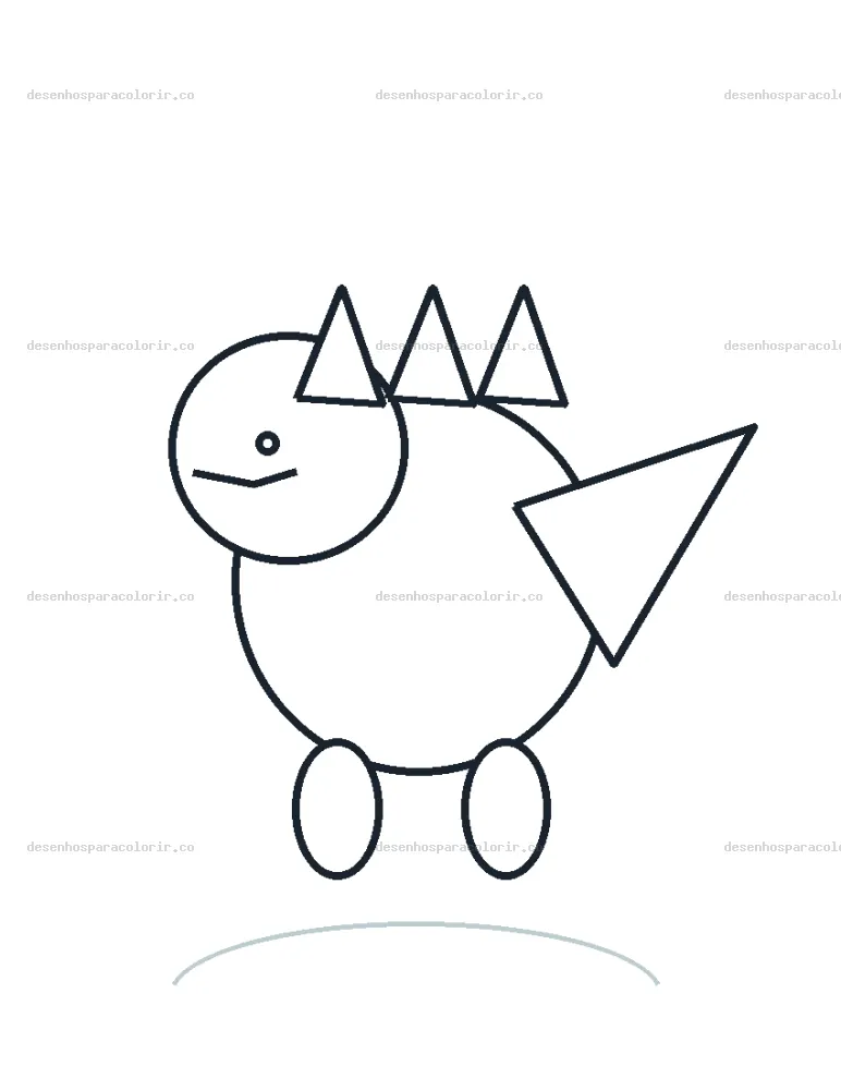 Dinossauro na floresta para Colorir e Imprimir