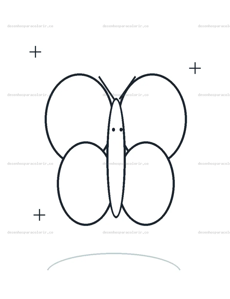 Borboleta sorridente para Colorir e Imprimir